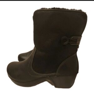 Dansko Women's Black Harper Leather Shearling Ankle Boots Size 41/ US 10.5  -11